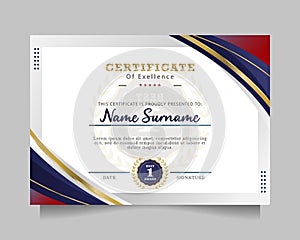 modern certificate of exellence template