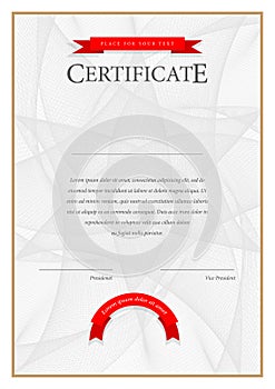 Modern Certificate. Template diplomas, currency.