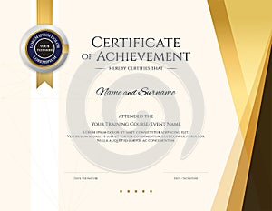 Modern certificate template with elegant border frame, Diploma design for graduation or completion