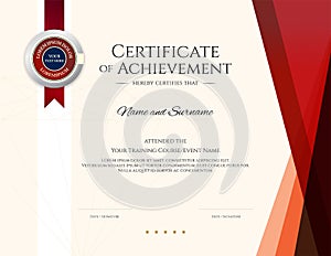 Modern certificate template with elegant border frame, Diploma design for graduation or completion