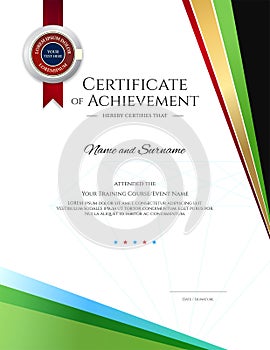 Modern certificate template with elegant border frame, Diploma design for graduation or completion