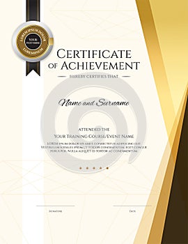Modern certificate template with elegant border frame, Diploma design for graduation or completion