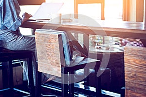 Modern chair in coffee shop with women