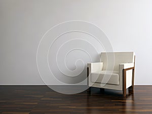 Modern chair to face a blank wall