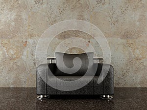 Modern chair to face a blank wall