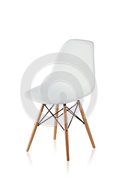 Modern chair with wooden legs