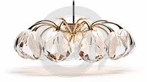 Modern Chandelier: Gold Crystal Drop Hanging Lamp With High Detail