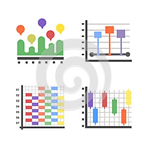 Modern Charts Flat Icons