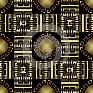 Modern checkered ornate greek vector seamless pattern. Ornamental tendy geometric background. Beautiful repeat abstract backdrop photo