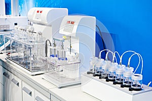 Modern chemical equipment for laboratory. Dissolution and disintegration testers