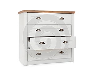 Modern chest of drawers isolated on . Furniture for wardrobe room