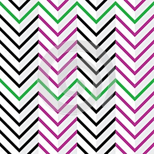 Chevron whiteblack green purple 3d zig zag pattern vector.