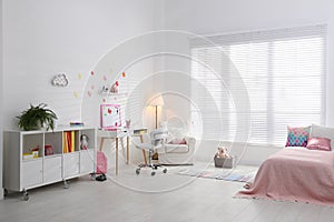 Modern child room interior with furniture
