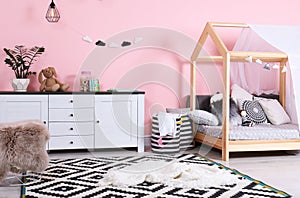 Modern child`s room interior