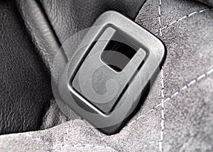 Modern child seat attachment Isofix, close-up photo