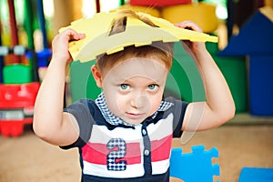 A modern children playground indoor with toys.