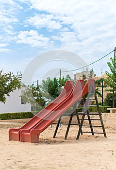 Modern children playground slide.