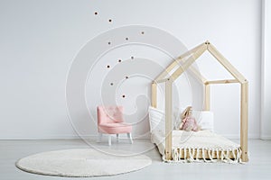 Modern children`s furniture in bedroom