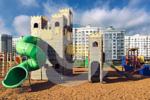 Modern Children\'s Outdoor Playground Equipment in Residential Area