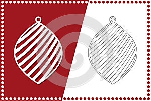 Modern Christmas ornament tear. New Year`s Toy for laser cutting. Vector illustration