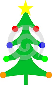 Modern Christmas tree with ornaments