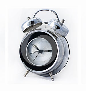 Modern chrome metal retro alarm clock