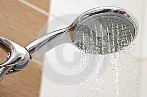 Modern chrome shower head