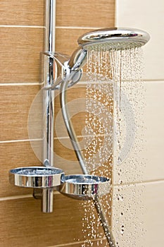 Modern chrome shower head