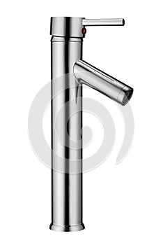 Modern, chrome tap isolated on white