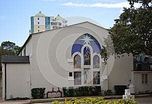 Modern Church in Downtown Sarasota at the Gulf of Mexico, Florida