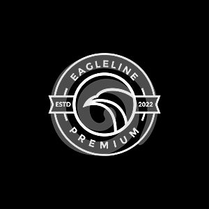 Modern circle badge with eagle logo design