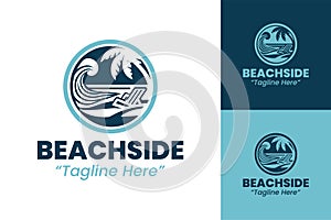 Modern Circular Beachside Resort Logo
