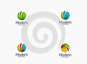 Modern cirlce company logo, clean glossy design