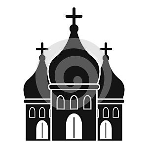 Modern city church icon, simple style