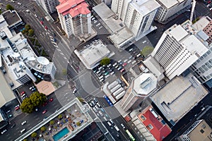 Modern City Crossroad from Bird's Perspective