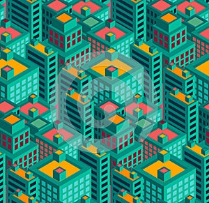 Modern city geometry seamless pattern vector illustration