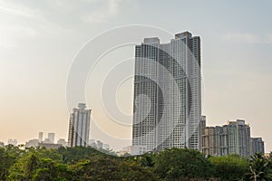Modern city high rise skyscraper buildings