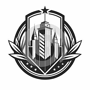 Modern City Logo Design, Design a sleek emblem for a forward-thinking urban design company, using a monochromatic color palette