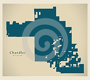 Modern City Map - Chandler Arizona city of the USA