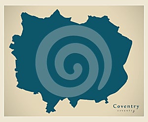 Modern City Map - Coventry city of England UK