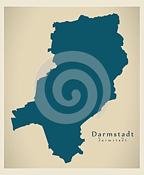 Modern City Map - Darmstadt city of Germany DE