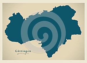 Modern City Map - Goettingen city of Germany DE