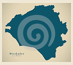 Modern City Map - Wiesbaden city of Germany DE