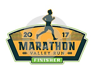 Modern City Marathon Badge Logo Illustration