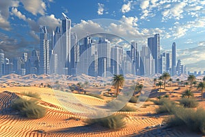 Modern city in the middle of the desert