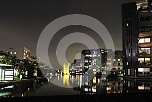 Modern city at night