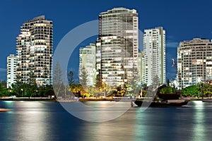 Modern city at night (miami beach,gold coast)