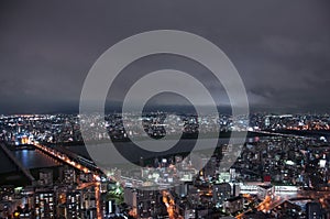 The modern city of the night, Osakaï¼ŒJapan