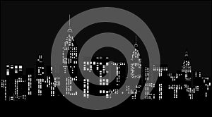 Modern city at night.