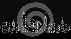 Modern city at night.